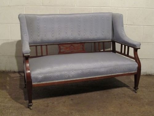 Antique Edwardian Arts & Crafts Small Mahogany Sofa C1900 Wdb6144/29.11