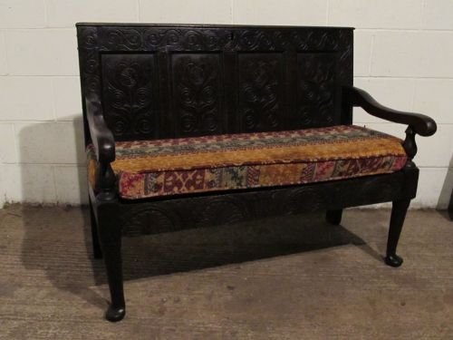 Antique Georgian Oak Hall Bench Settle Possibly Westmoreland Origins C1780 Wdb6143/29.11