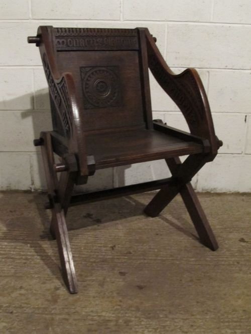 Antique Victorian Oak Glastonbury Chair C1880 Wdb6113/29.11