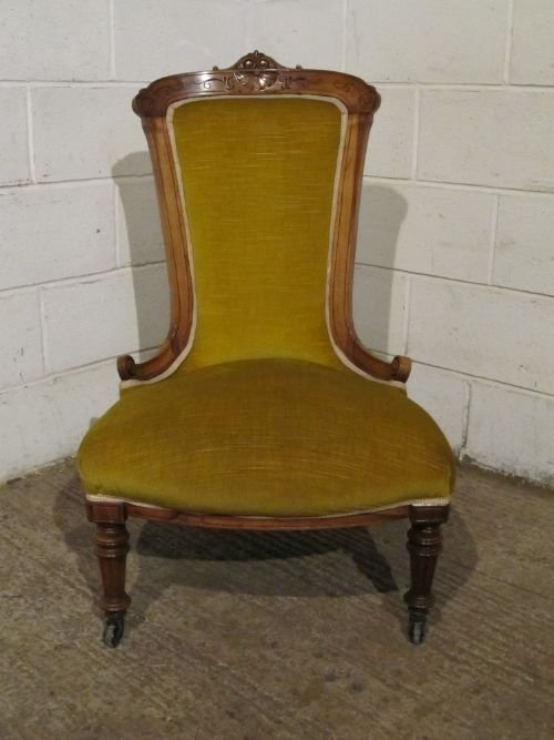 fig 1. ANTIQUE VICTORIAN WALNUT SALON CHAIR C1880 WDB6135/29.11