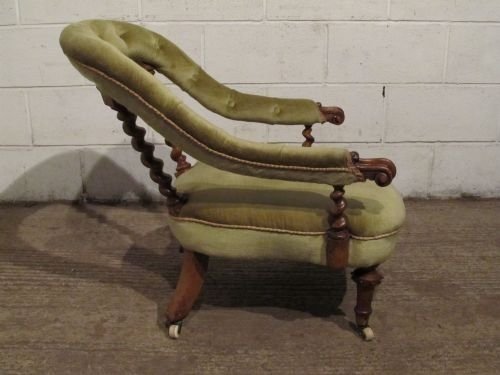 Gorgeous Antique Victorian Walnut Tub Chair C1880 Wdb6163/29.11