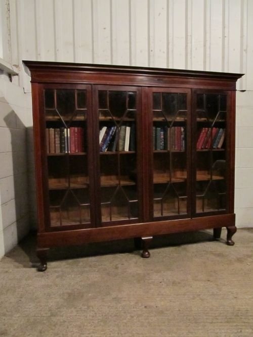 Antique Edwardian Mahogany Inlaid Astragal Glazed Bookcase C1900 Wdb6160/6.12