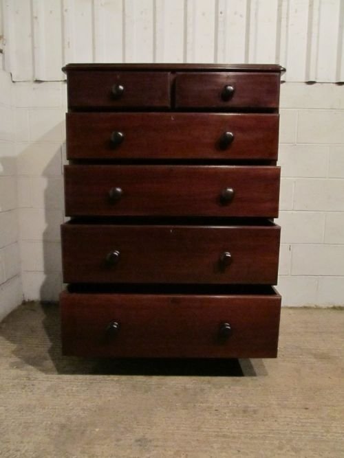 fig 1. ANTIQUE VICTORIAN QUALITY MAHOGANY CHEST OF DRAWERS C1880 WDB6157/6.12