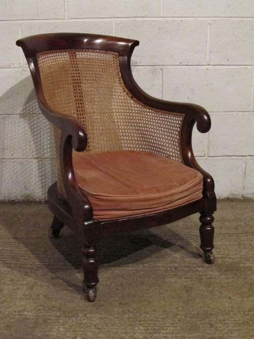 Antique Regency Mahogany Bergere Library Chair C1800 Wdb6161/6.11