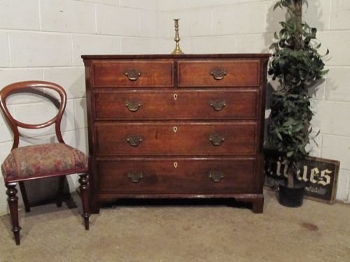 Antique Georgian 18th Century Oak and Mahogany Chest of Drawers C1780 Wdb6175/6.12