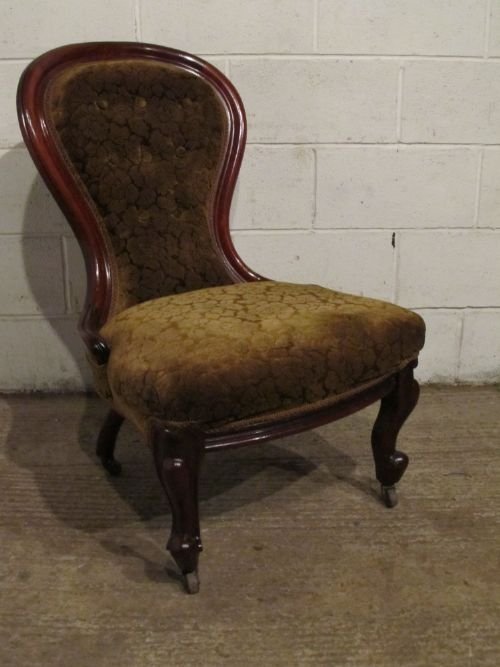 Antique Victorian Mahogany Spoon Back Salon Chair C1860 Wdb6171/6.12