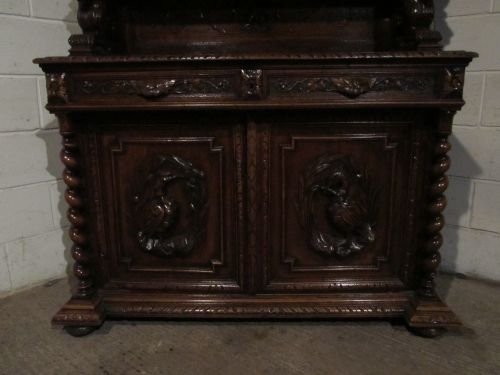 fig 1. ANTIQUE LARGE VICTORIAN CARVED OAK BOOKCASE C1880 WDB6177/6.12