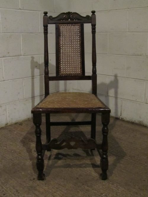 fig 1. ANTIQUE SET SIX VICTORIAN OAK BERGERE BACK DINING CHAIRS C1880 WDB6187/6.12