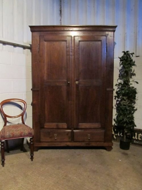 Antique Victorian French Fruitwood Hall Robe Cupboard C1880