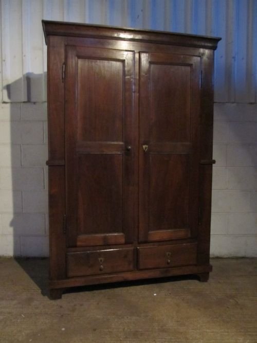 fig 1. ANTIQUE VICTORIAN FRENCH FRUITWOOD HALL ROBE CUPBOARD C1880