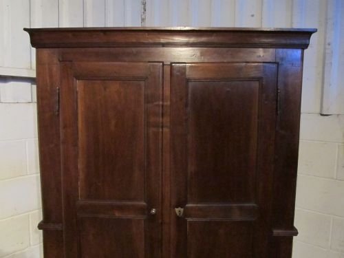 fig 2. ANTIQUE VICTORIAN FRENCH FRUITWOOD HALL ROBE CUPBOARD C1880