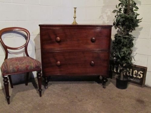 Antique Victorian Mahogany Two Deep Drawer Chest of Drawers C1880 Wdb6158/13.12
