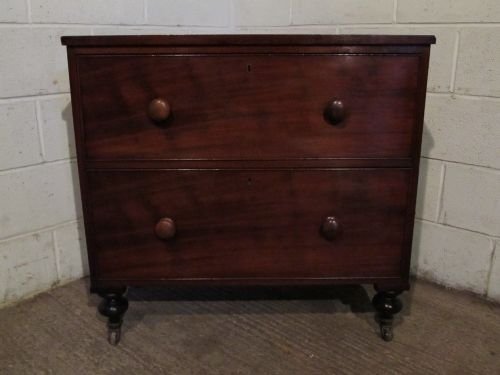 fig 1. ANTIQUE VICTORIAN MAHOGANY TWO DEEP DRAWER CHEST OF DRAWERS C1880 WDB6158/13.12