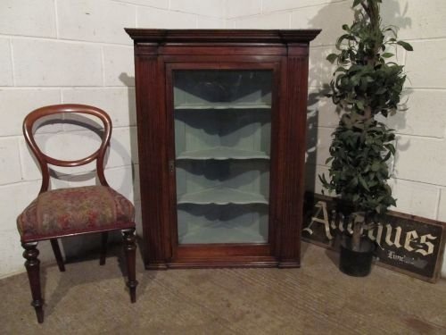 Antique Regency Mahogany Glazed Wall Hanging Corner Cabinet C1800 Wt6198a/13.12