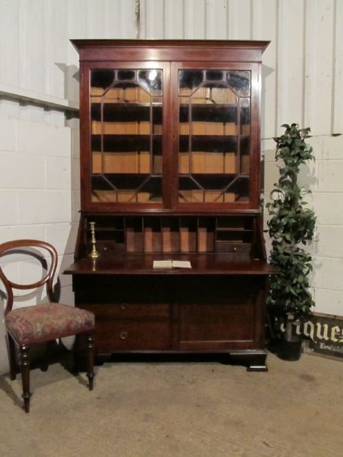 Antique Edwardian Mahogany Astragal Glazed Bureau Bookcase C1900 Wt6199a/13.12