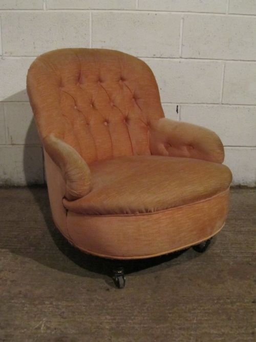 Antique Victorian Button Back Tub Chair C1880 Wdb6165/13.12