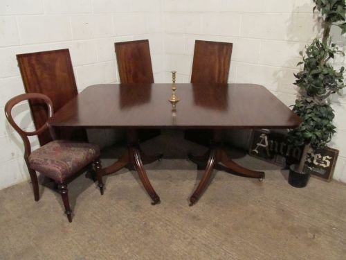 Antique Edwardian Twin Pedastal Extending Dining Table Seats Up to 12-14