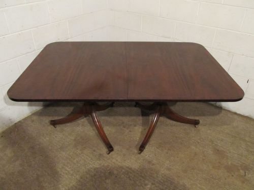 fig 1. ANTIQUE EDWARDIAN TWIN PEDASTAL EXTENDING DINING TABLE SEATS UP TO 12-14