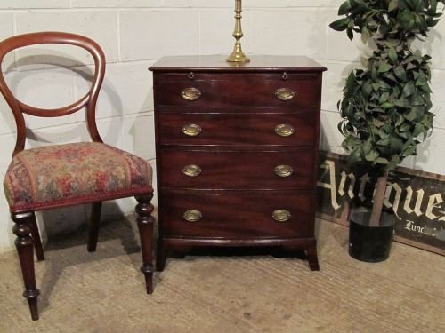 fig 1. ANTIQUE REGENCY MAHOGANY BOW FRONT BATCHELORS CHEST OF DRAWERS C1800 WDB6196/13.12