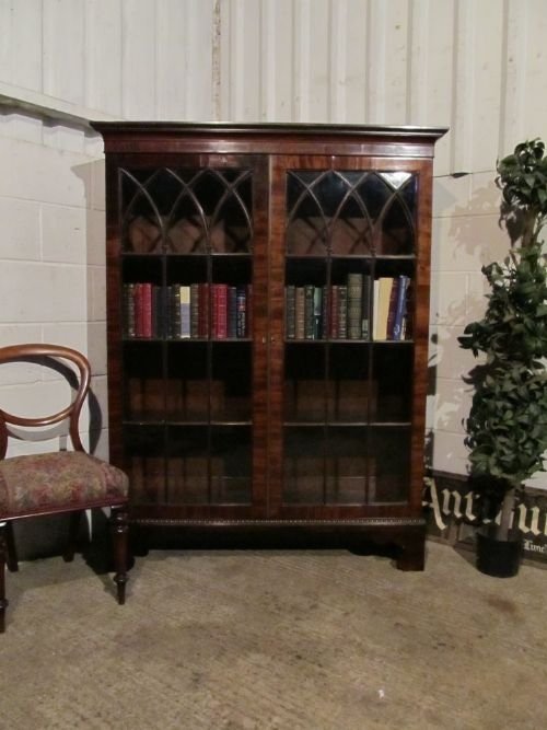 fig 1. ANTIQUE GEORGIAN MAHOGANY GLAZED BOOKCASE WDB6189/13.12