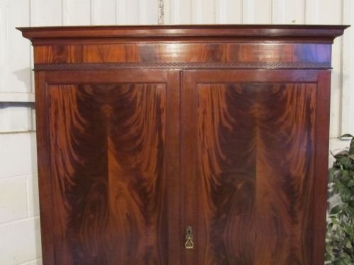 fig 1. ANTIQUE VICTORIAN FLAMED MAHOGANY DOUBLE WARDROBE C1890 WDB6153/29.11