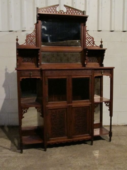 Antique Late Victorian Mahogany Breakfront Mirror Backed Sideboard C1890 Wdb6176/13.12
