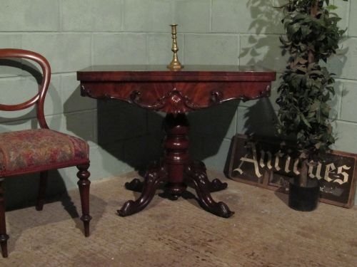 fig 1. ANTIQUE WILLIAM 1V MAHOGANY FOLD OVER TEA TABLE C1820 WDB6202/27.12