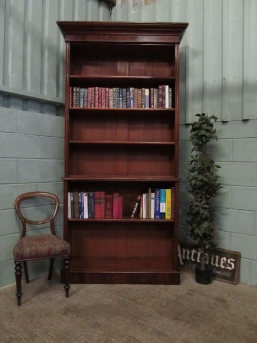 Antique Early Victorian Tall Mahogany Open Library Bookcase Wdb6213/27.12