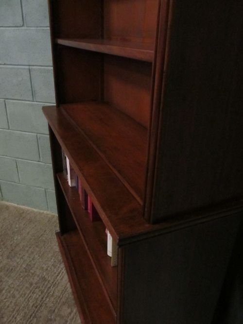 fig 1. ANTIQUE EARLY VICTORIAN TALL MAHOGANY OPEN LIBRARY BOOKCASE WDB6213/27.12