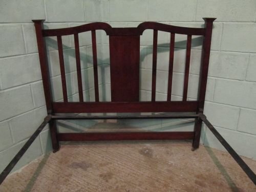 fig 1. ANTIQUE EDWARDIAN SERPENTINE MAHOGANY DOUBLE BED WDB3918/27.12