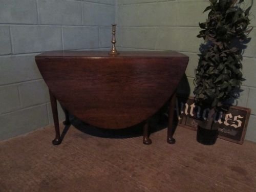 fig 1. ANTIQUE GEORGIAN OAK GATE LEG DROP LEAF DINING TABLE PEG JOINED C1780 WDB6215/4.1