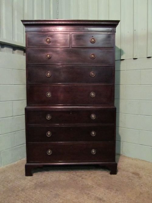 fig 1. ANTIQUE GEORGIAN MAHOGANY CHEST ON CHEST C1780 WDB6190/4.1