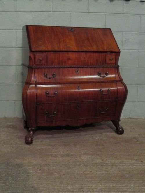 Antique Early 19th Century Mahogany Bombe Bureau C1840 Wdb6210/4.1
