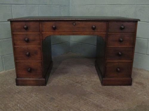 fig 1. ANTIQUE VICTORIAN OAK TWIN PEDASTAL DESK C1880 WDB6191/18.1