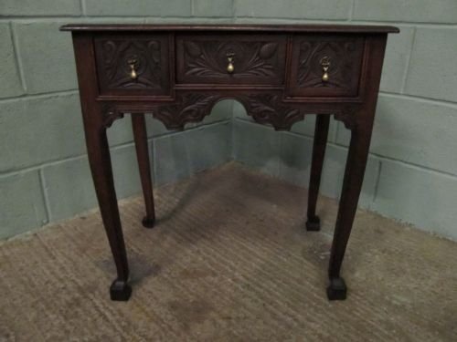 Antique Georgian Oak Small Carved Lowboy Table C1780 M6217a/18.1