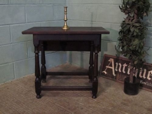 Antique Early Georgian Country Joined Oak Single Drop Leaf Side Table C1720 Wdb4208b/18.2