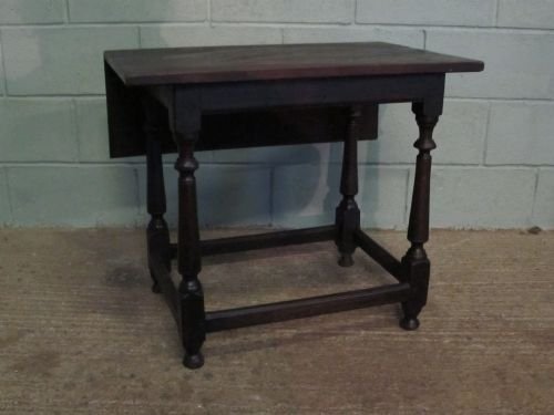 fig 1. ANTIQUE EARLY GEORGIAN COUNTRY JOINED OAK SINGLE DROP LEAF SIDE TABLE C1720 WDB4208B/18.2