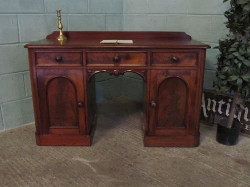Antique Victorian Mahogany Kneehole Twin Pedastal Desk C1860 Wm6225/25.1
