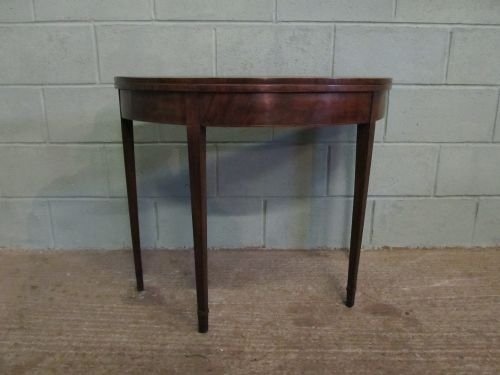 fig 1. ANTIQUE REGENCY MAHOGANY DEMI LUNE FOLD OVER TABLE C1800 WDB6222/25.1