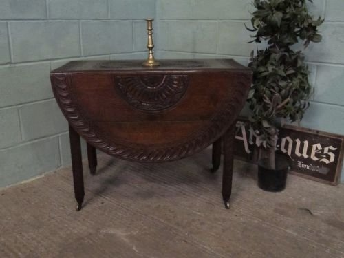 Antique Georgian Carved Oak Gate Leg Table C1780 Wm6237/25.1