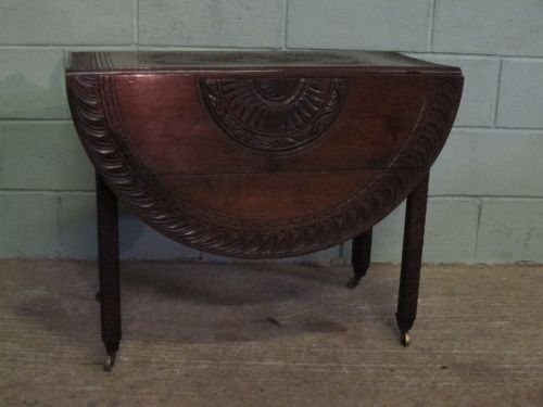 fig 1. ANTIQUE GEORGIAN CARVED OAK GATE LEG TABLE C1780 WM6237/25.1