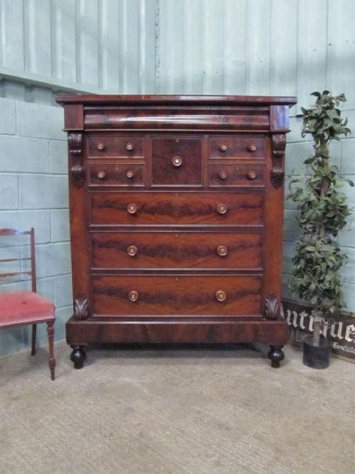 Antique Victorian Tall Mahogany Scotch Chest of Drawers C1860 Md4/25.1