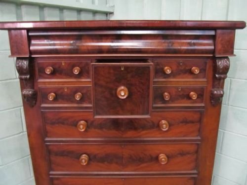 fig 1. ANTIQUE VICTORIAN TALL MAHOGANY SCOTCH CHEST OF DRAWERS C1860 MD4/25.1