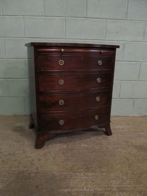 Antique Regency Mahogany Bow Front Batchelors Chest of Drawers C1800 Wdb6243/25.1