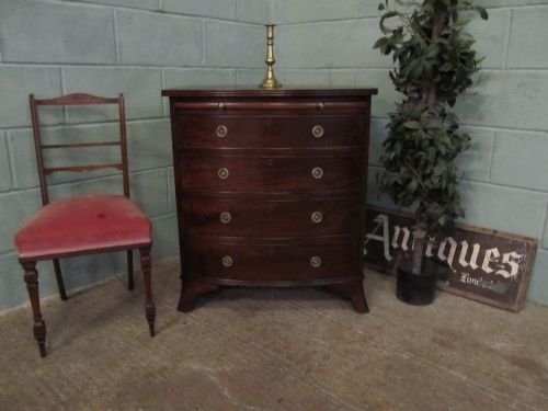 fig 1. ANTIQUE REGENCY MAHOGANY BOW FRONT BATCHELORS CHEST OF DRAWERS C1800 WDB6243/25.1