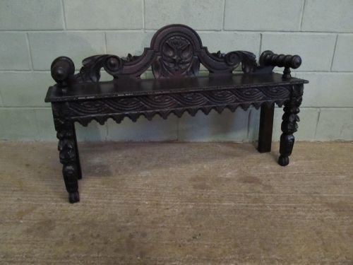 fig 1. ANTIQUE VICTORIAN CARVED OAK HALL BENCH C1880 MD5/25.1