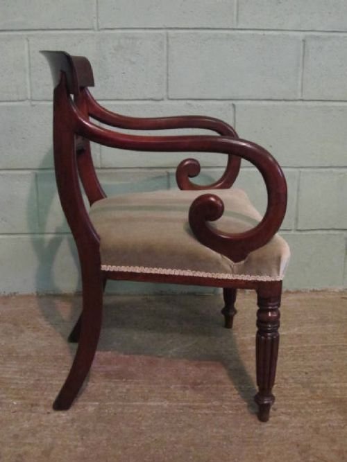 Antique William 1v Mahogany Desk Chair Elbow Chair C1830