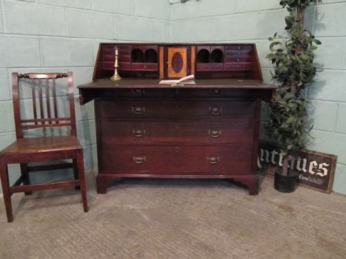 Antique Georgian Oak & Maho0gany  Bureau Desk C1780