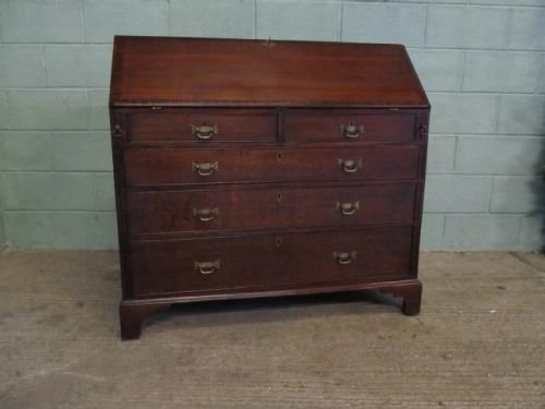 fig 1. ANTIQUE GEORGIAN OAK & MAHO0GANY  BUREAU DESK C1780 