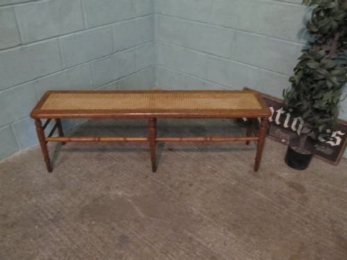 fig 1. ANTIQUE EDWARDIAN ARTS & CRAFTS HONEY OAK BERGERE HALL BENCH SEAT C1900